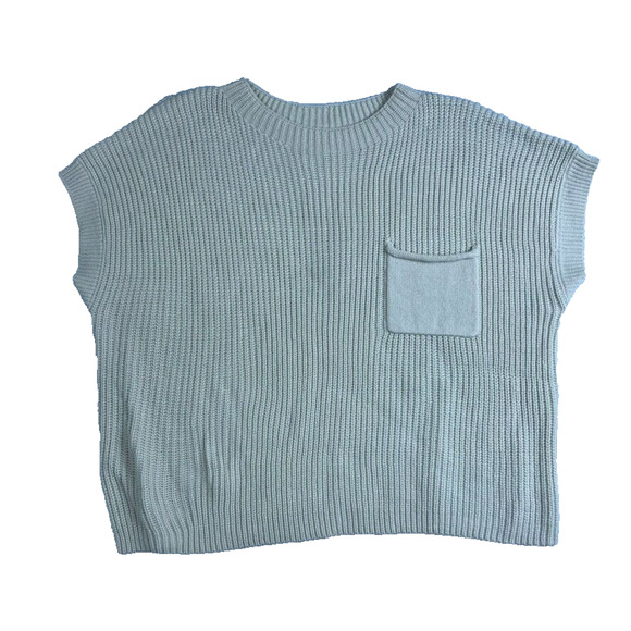 Ugerlov Sweater Womens XL Rib Knit Cap Short Sleeve Crew Relaxed Merino Wool - Picture 1 of 8